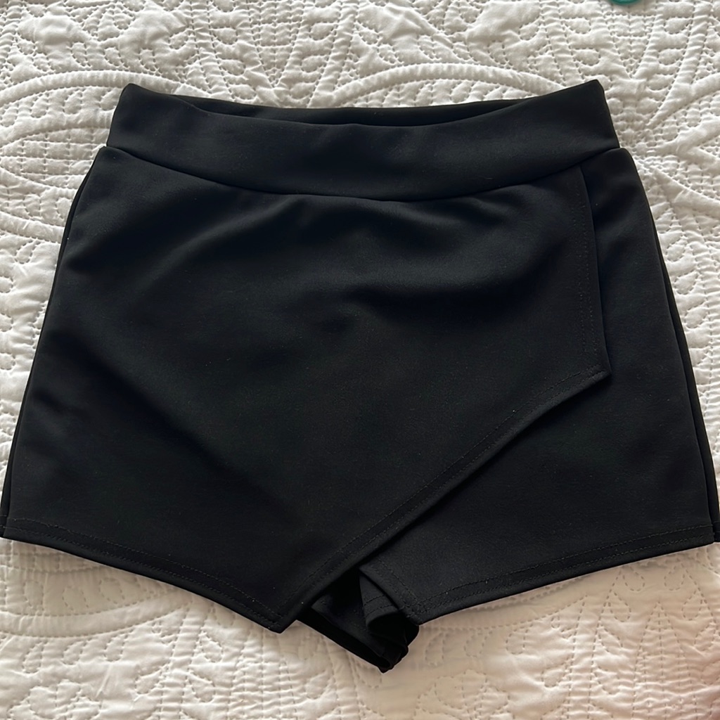 Black Polyester Skort